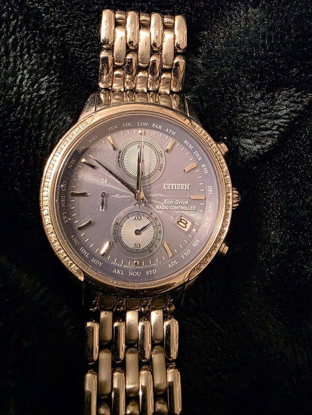 Citizen – Women’s World Chronograph A-T Eco-Drive Diamond Accent Stainless Steel